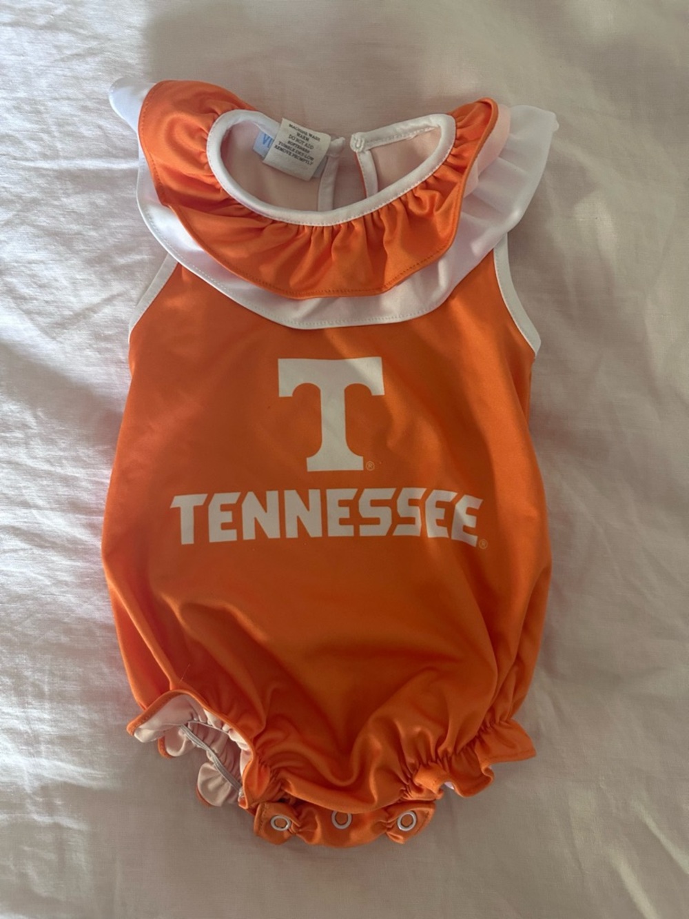 Tennessee Orange Ruffled Baby One-Piece Bodysuit